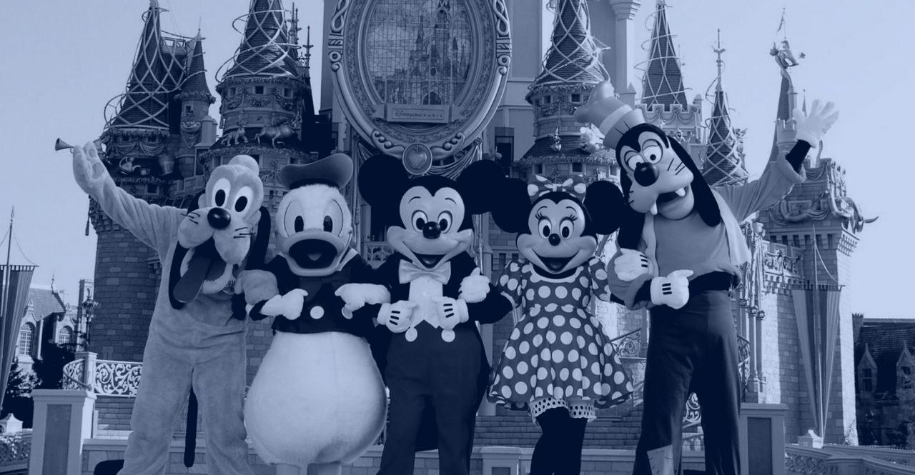 personagens Disney Pluto, Donald, Mickey, Minnie e Pateta